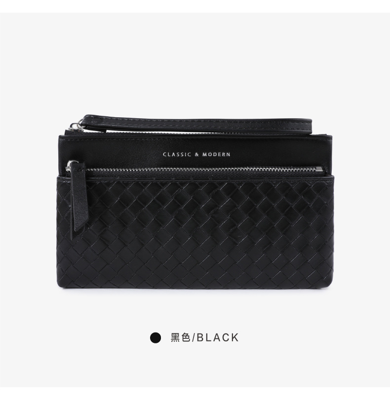 新款大容量编织纹女士手拿包批发零售 跨境热销高级感女钱包包袋详情22