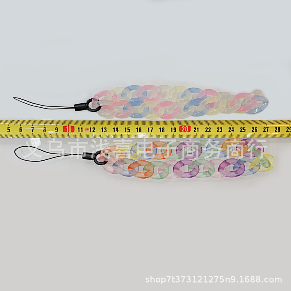 New INS color mobile phone chains from Europe and America, acrylic car key pendants, bag hangers, phone cases and accessories pic 1