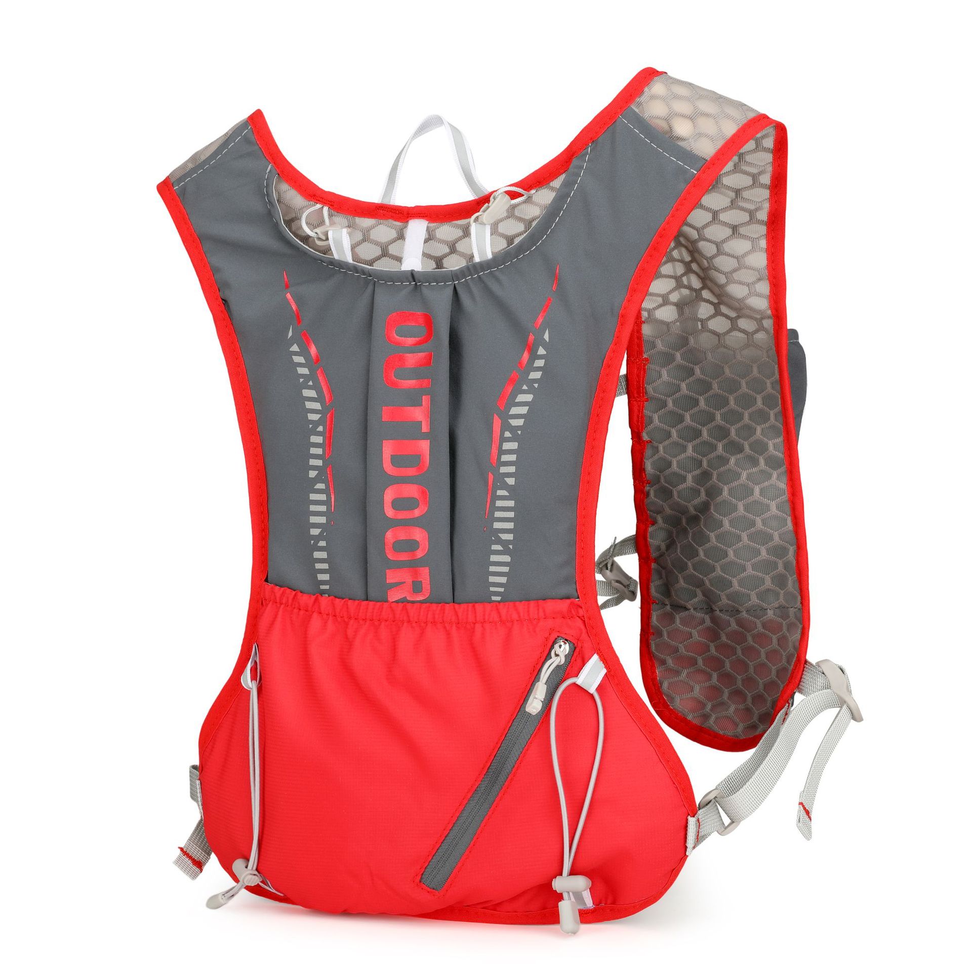 新款多功能尼龙跑步背包 安全反光运动背包水袋背包 骑行包详情42