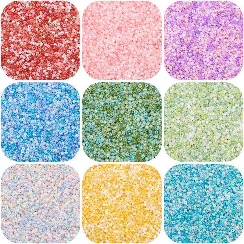 2/3/4mm cream mist iride rice beads, round beads, diy handmade bracelet, necklace accessory, glass loose beads material pic 3
