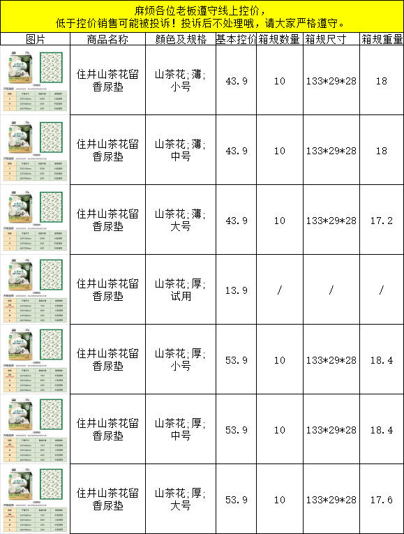 宠物尿垫山茶花留香尿垫加厚吸水隔尿垫小型犬尿不湿包邮狗狗尿片详情18