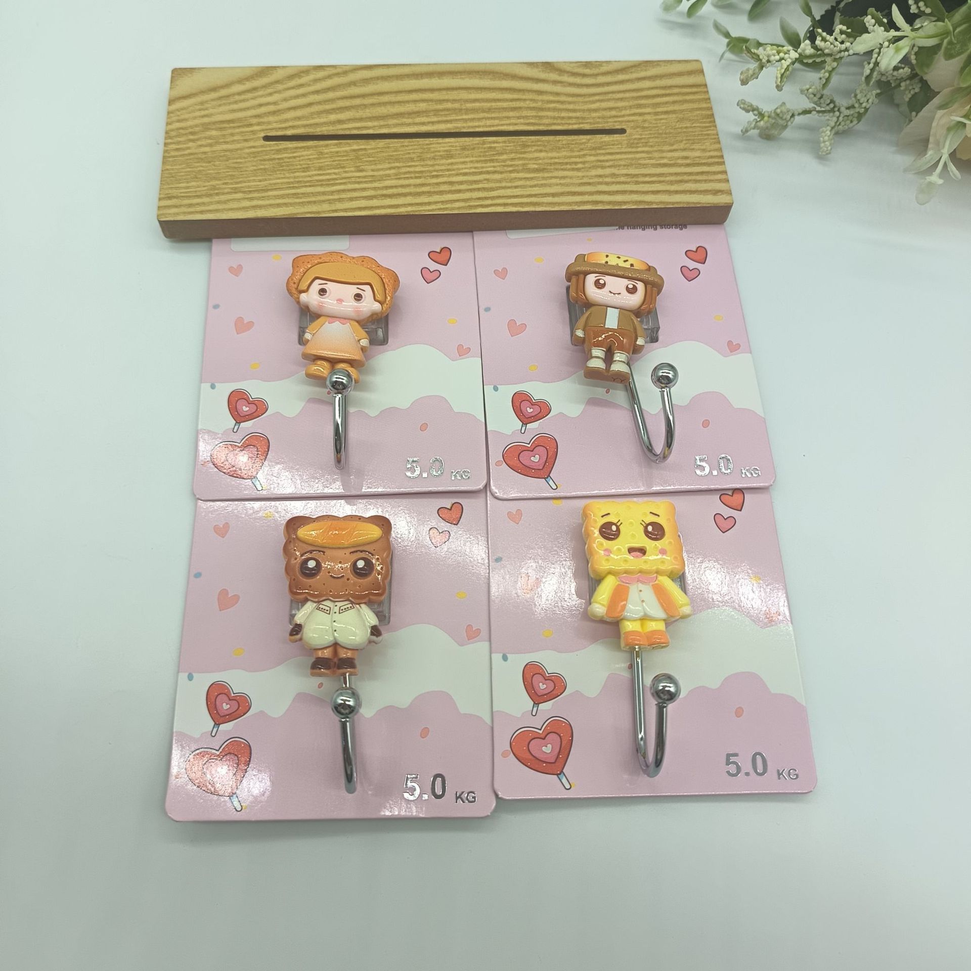 亚马逊热销款可爱萌趣饼干小人粘钩创意款高颜值挂钩无痕钩强力钩详情2