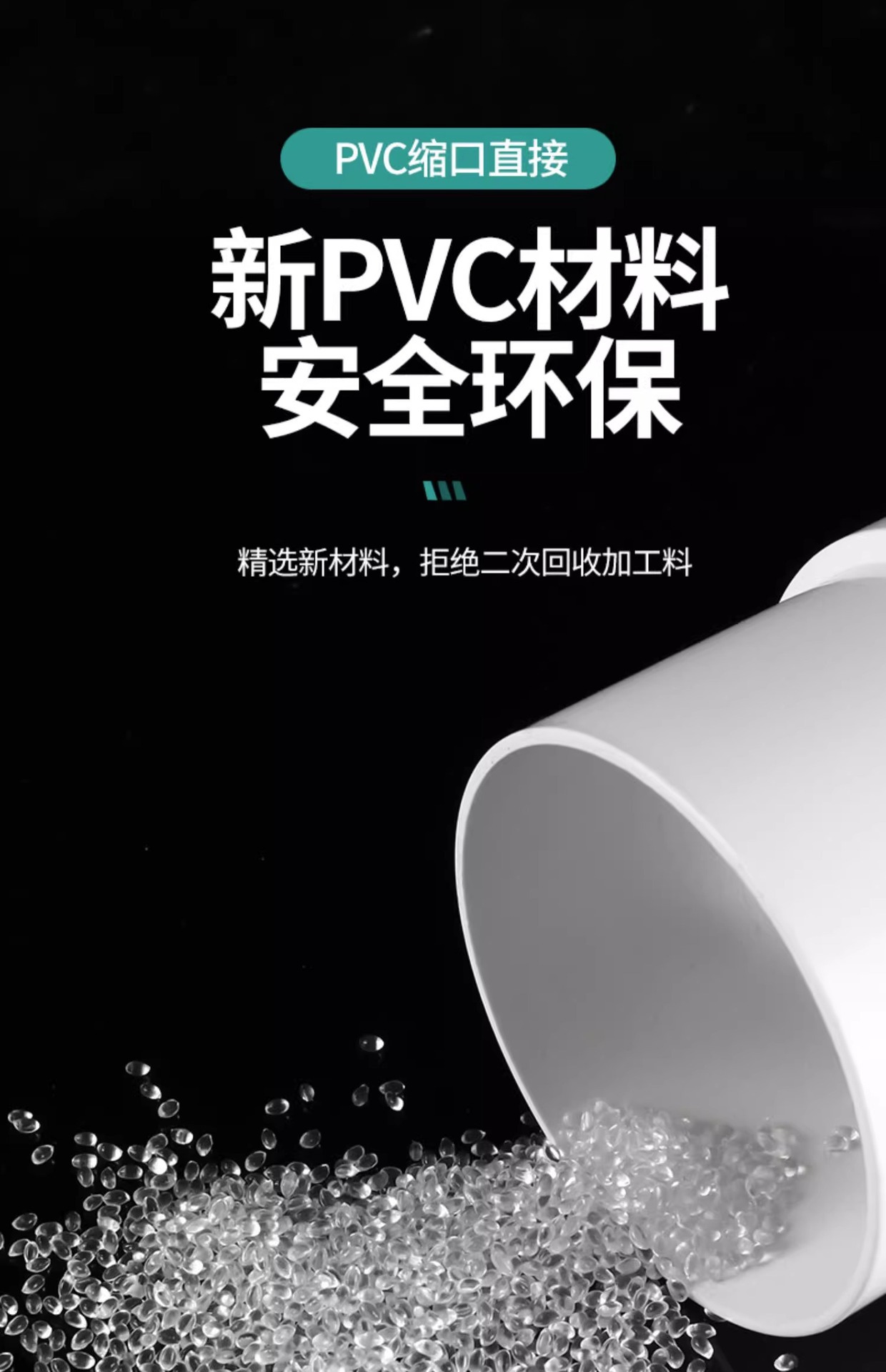 50/75/110PVC排水管内外插直接雨水下水管子缩口内接延长快速接头详情7