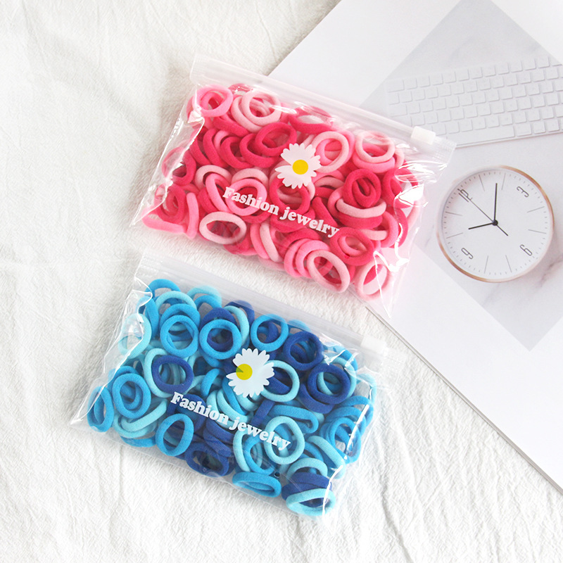 新款小号儿童彩色发圈宝宝不伤发头绳无接缝毛巾圈100根详情23