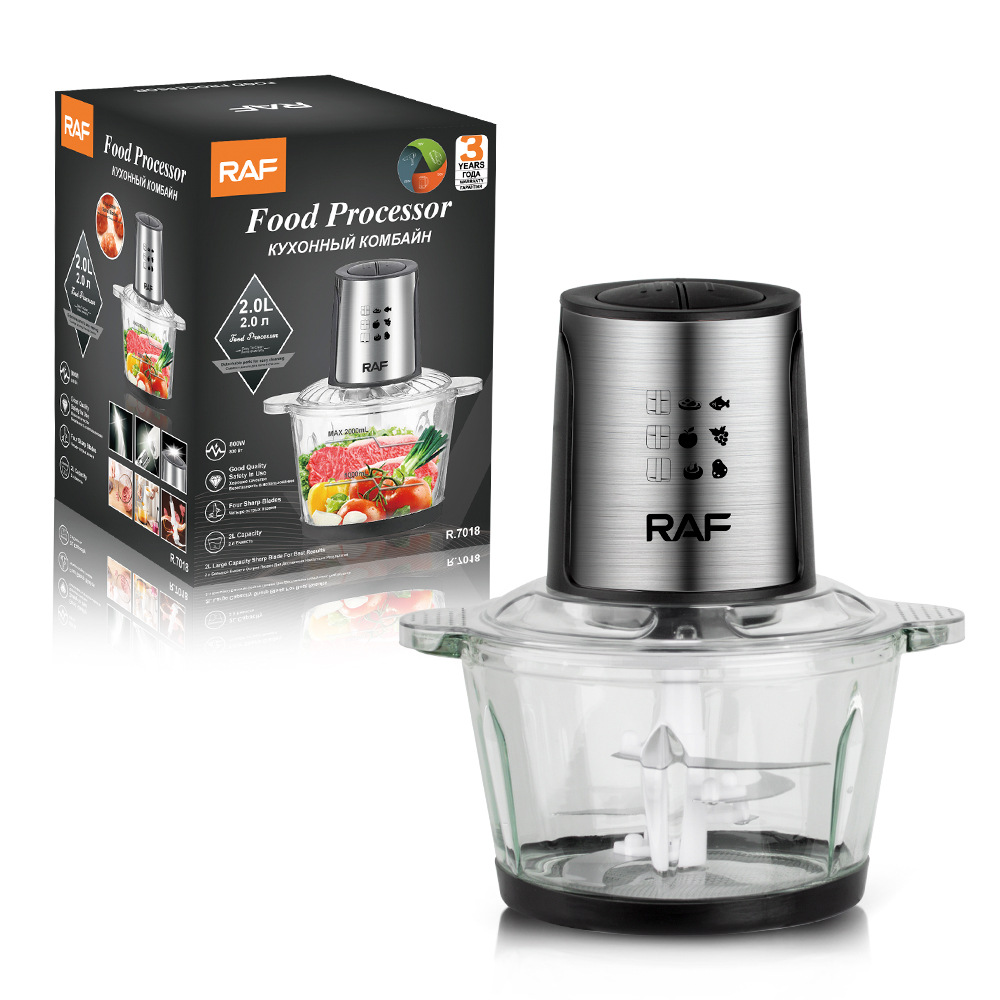 RAF European and American standard cross-border household electric meat grinder, glass visible stuffing grinder, garlic grinder, meat grinder, 2L pic 3