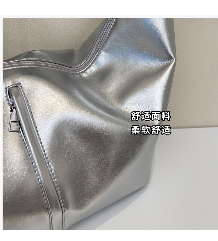 大容量腋下包女2025新款春夏季休闲百搭单肩斜挎包流行通勤饺子包详情5