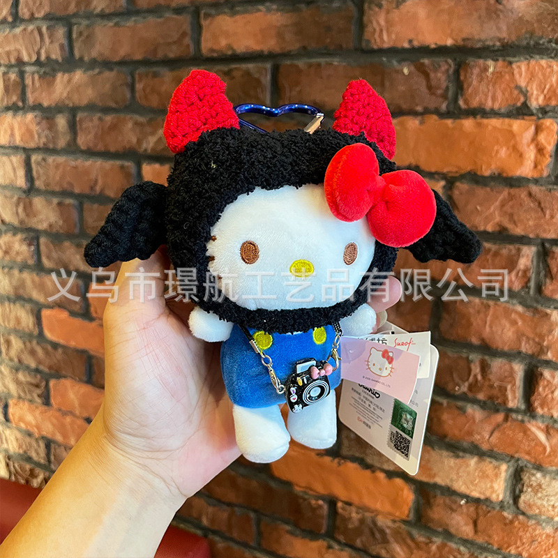 kt Cat doll bag pendant, cute cartoon keychain, plush toy, genuine hellokitty small pendant pic 3