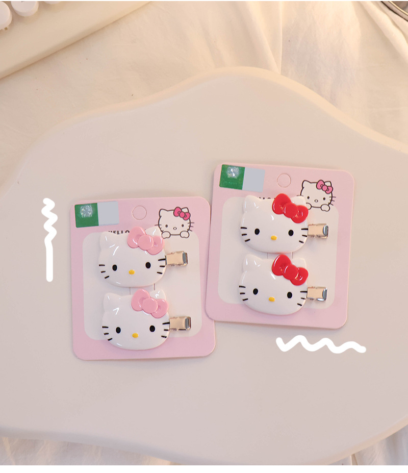 三丽鸥正版可爱卡通少女心发饰发夹对装凯蒂猫萌趣无痕夹侧边刘海详情4