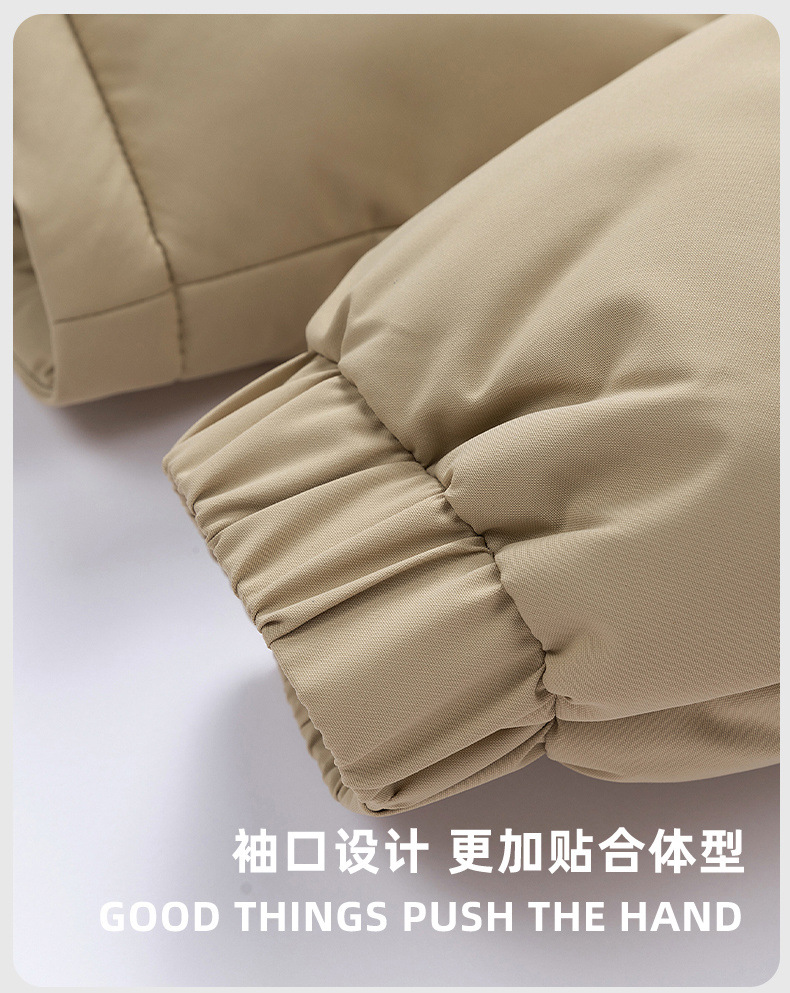 Cross-border cotton-padded jacket for men with fleece 2025 winter new style thickened warm and cold-proof cotton-padded jacket, cotton-padded coat, trendy, can be opened again pic 11