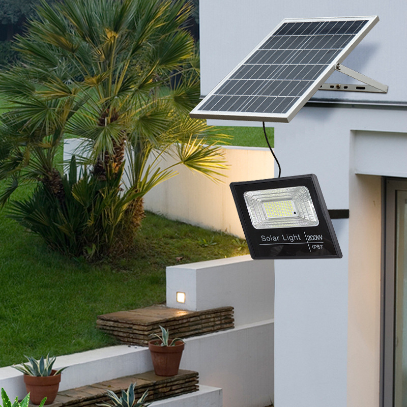 2025 New cross-border high-power light-controlled outdoor solar floodlight for street vending, LED lighting solar lamp pic 18