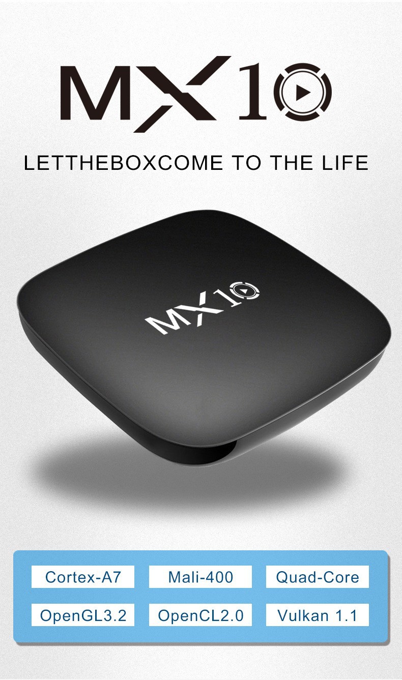 Foreign trade MX10 set-top box RK3228A Android network TVBOX 4k high-definition WiFi player TV Box pic 3