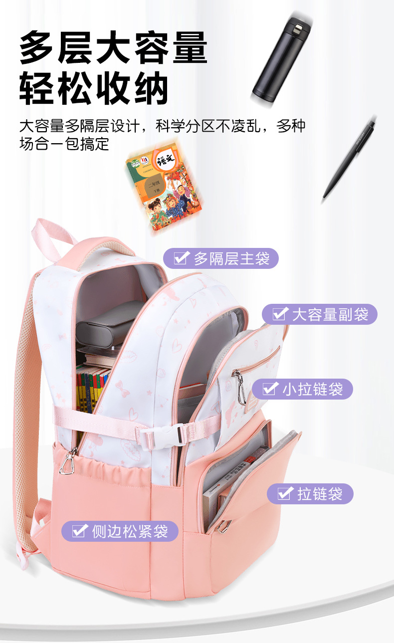 25新款书包初中生女减负小学生双肩背包高中大学生大容量旅游出行详情6