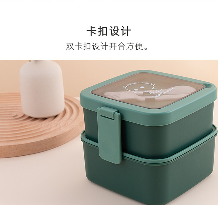 创意双层可收纳日式学生饭盒便当盒可微波加热午餐上班族便携详情8