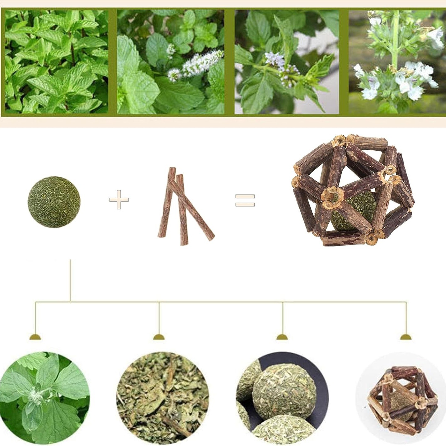 New exquisite ball wood, Tianliao cat mint ball, durable teething, tooth-cleaning cat toy, Amazon cat biting toy pic 25