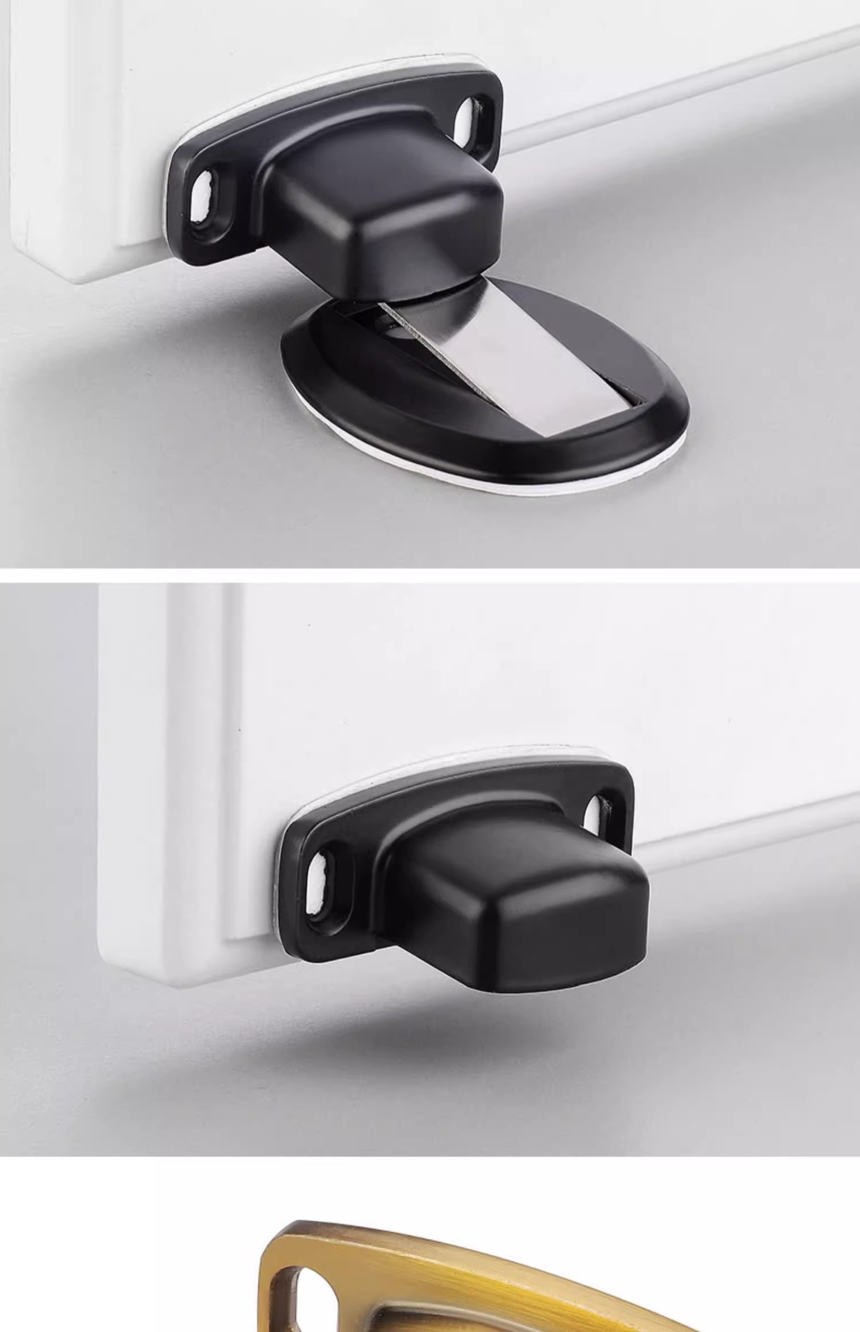 Non-perforated door, floor attraction, strong magnetic anti-collision, silent door, door stop, household bathroom door top door, bedroom door blocking pic 16