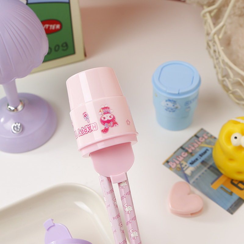 Foreign Trade 3708 Sweetheart Water Cup, Double-hole Pencil Sharpener, Cute Pencil Shaver, Student Pencil Sharpener pic 6