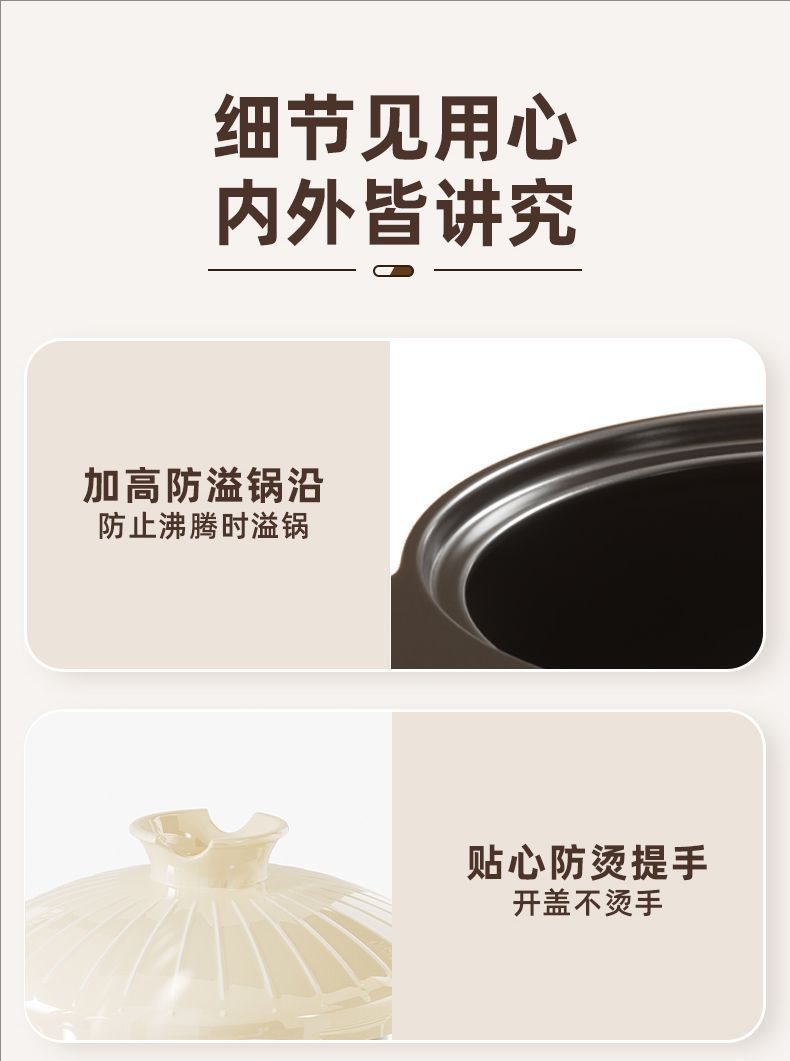 High-temperature resistant clay pot stew pot, household gas dry-fired ceramic soup pot, small clay pot soup pot, special soup pot for gas stove pic 10