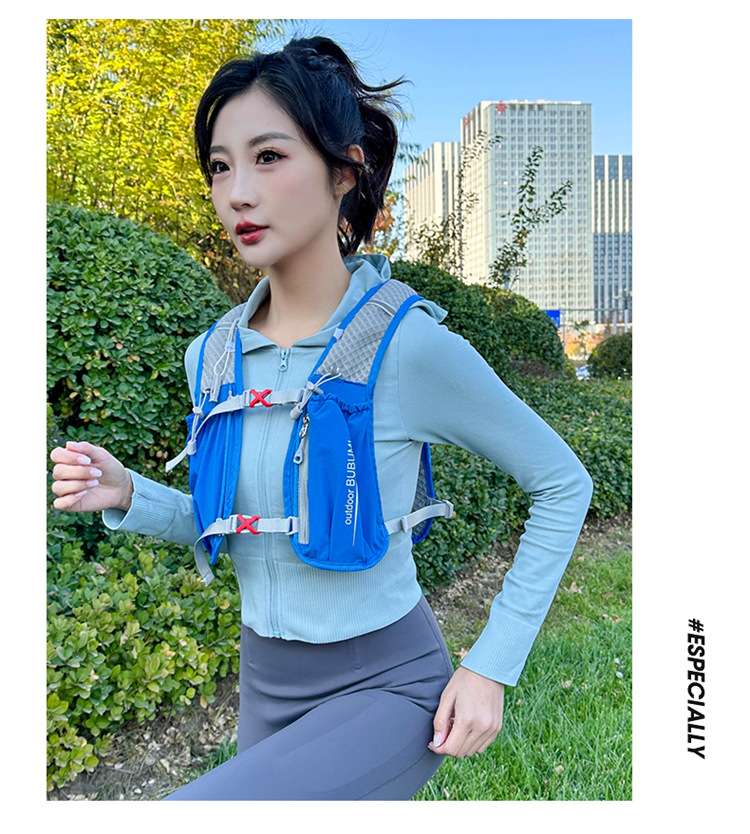 新款多功能尼龙跑步背包 安全反光运动背包水袋背包 骑行包详情17