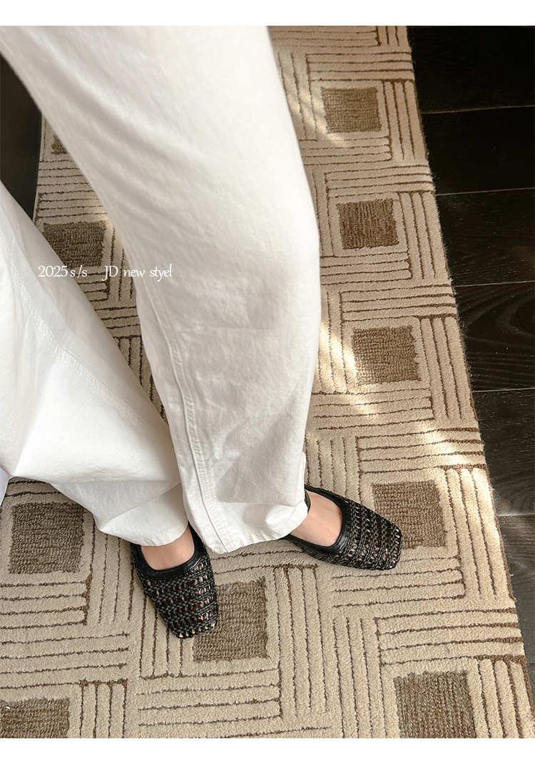 2025夏季新款镂空包头半拖鞋女夏季外穿休闲编织凉拖鞋沙滩女鞋详情33