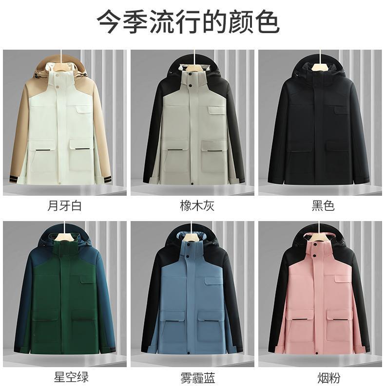 户外冲锋衣男女三合一秋冬连帽登山服可印花高品质男冲锋衣详情3