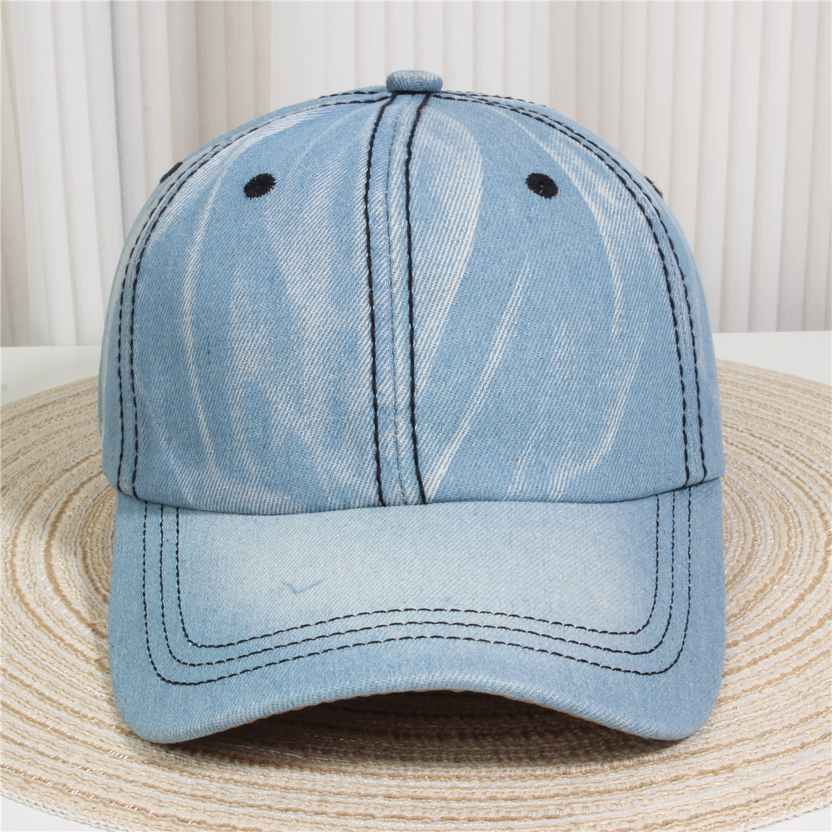 2024新款女士水钻镶钻牛仔布时尚洋气鸭舌帽休闲显脸小成人棒球帽详情41