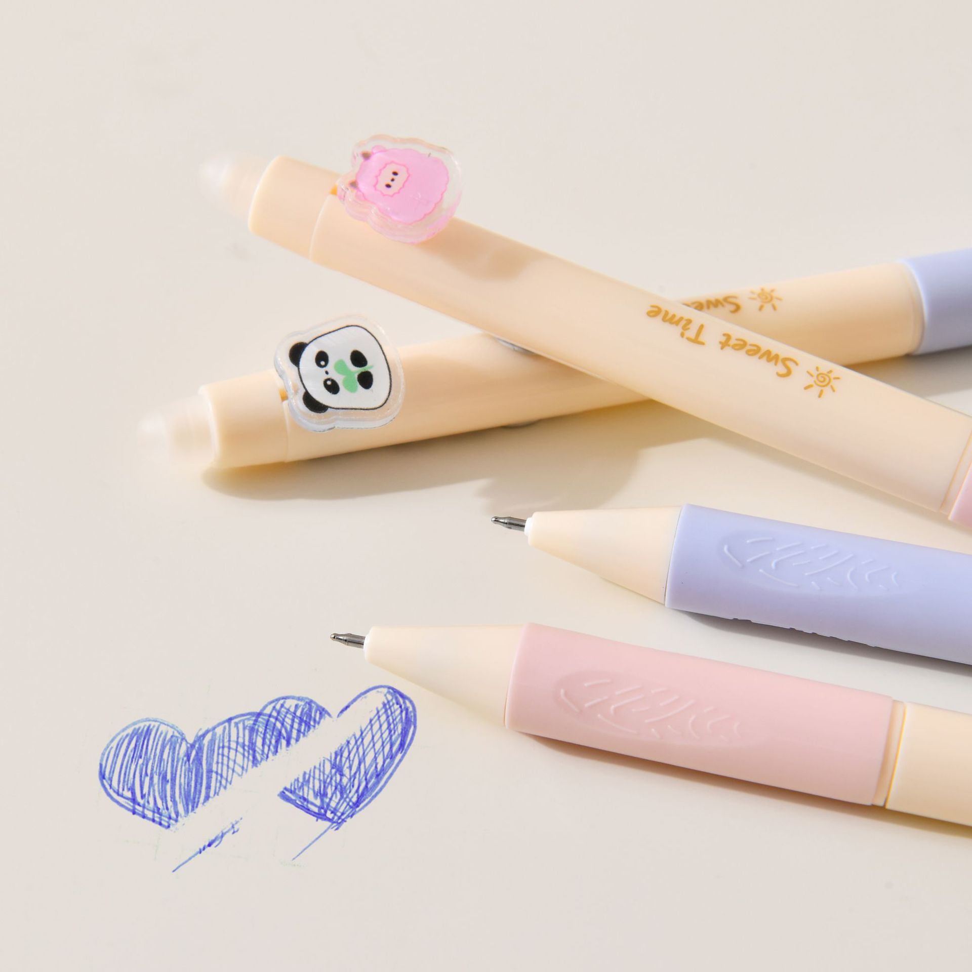 创意熊猫卡通速干可擦笔学生中性笔高颜值办公学习文具贴纸详情9