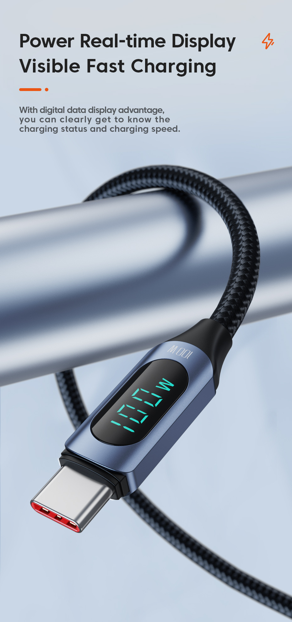 ToockiPD100W fast charging digital display data cable is suitable for charging digital devices of Huawei and iPhone 15 mobile phones and tablets pic 5