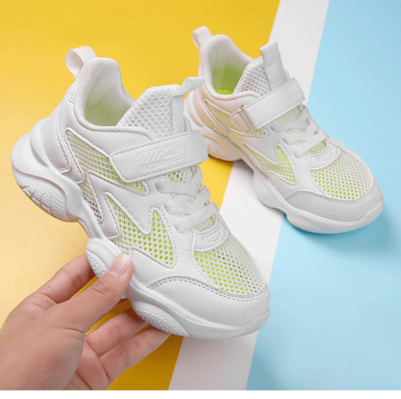 批发男童白色运动鞋女童白鞋儿童小白鞋2024新款中小学生波鞋工厂详情29