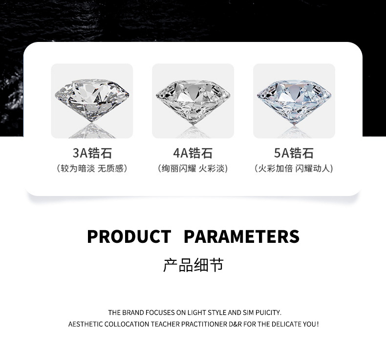 Zhuoheng selects Moissanite ear studs S925 silver pigeon egg-shaped Moissanite pure silver ear studs. Source factory, accessories, jewelry, wholesale earrings pic 4