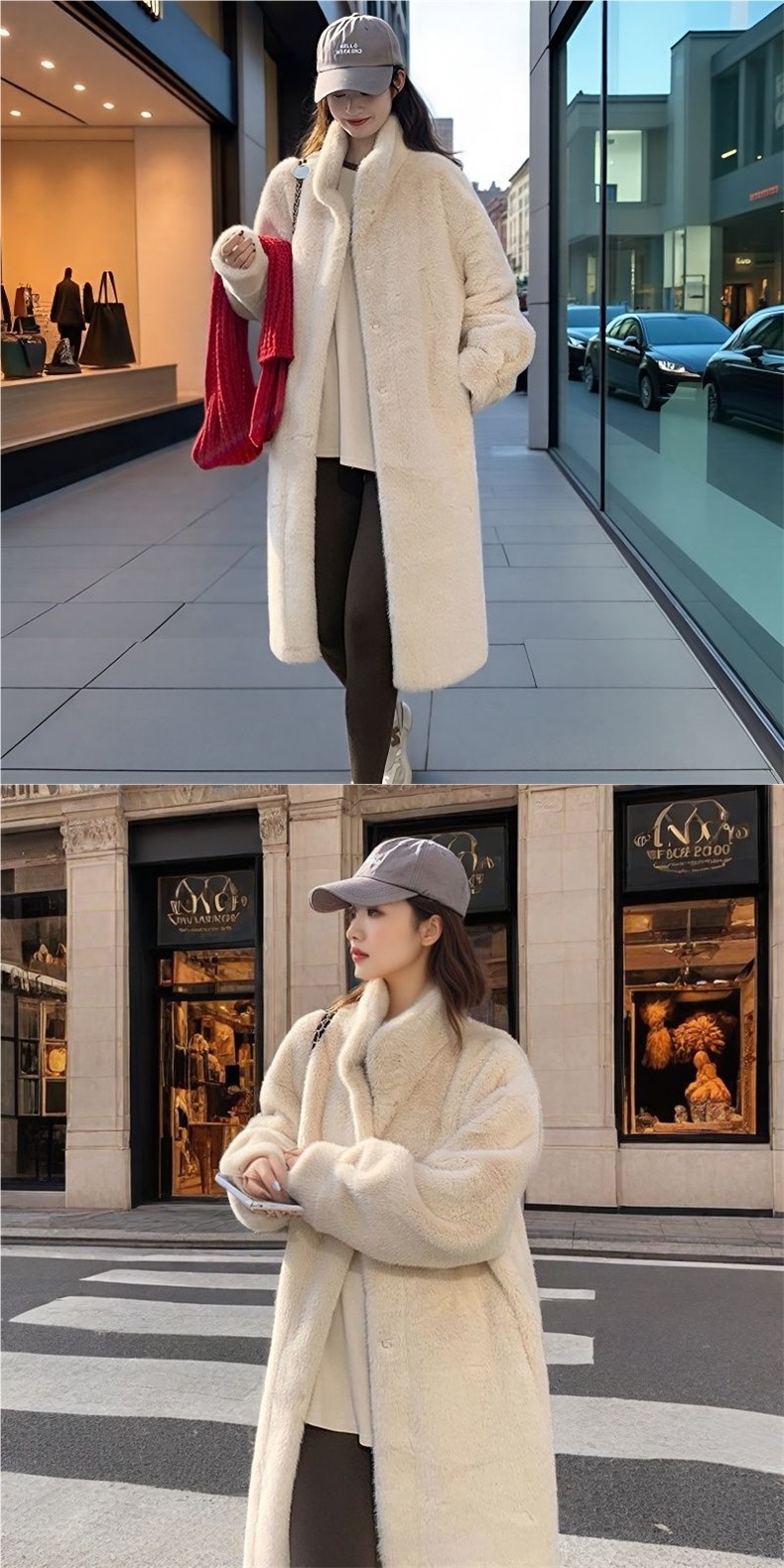 For the autumn and winter of 2025, there is a thick, long stand-up collar mink, mink fur and fur integrated coat for women pic 3
