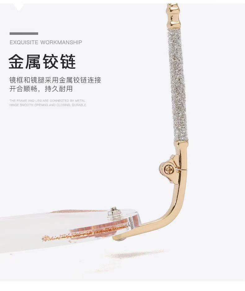 New light luxury frameless anti-blue light reading glasses for women: Light luxury, fashionable, elegant, youthful and eye-protecting reading glasses pic 10
