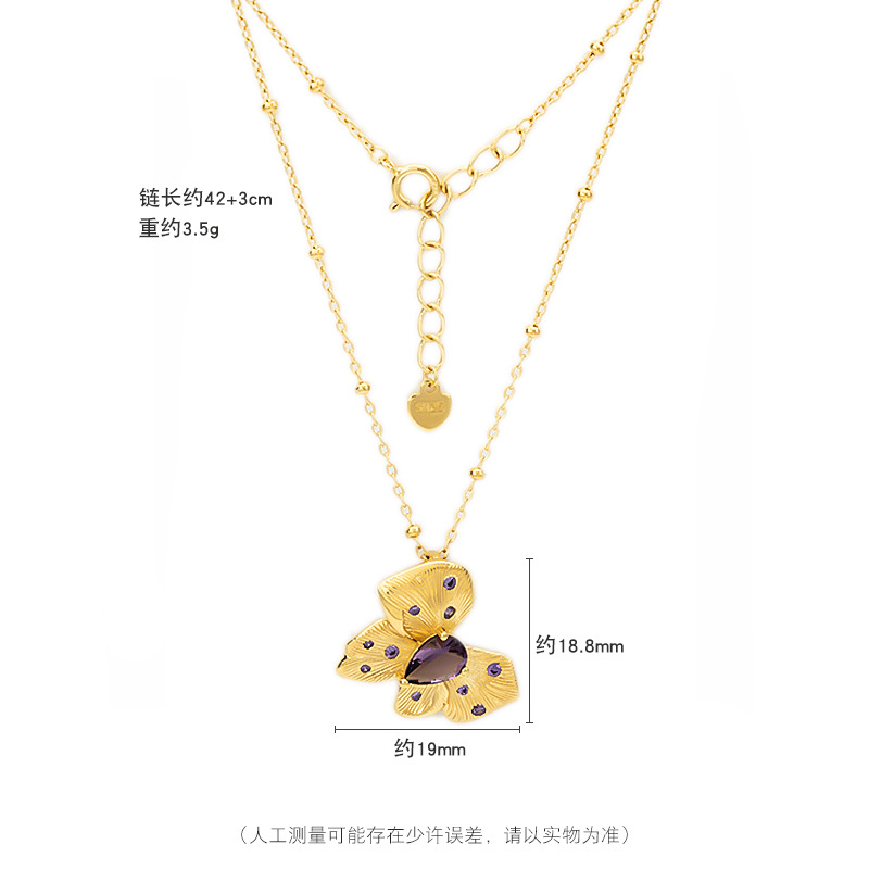 925纯银项链蝴蝶吊坠ins风女百搭锁骨链首饰批发饰品ins风爆款详情13