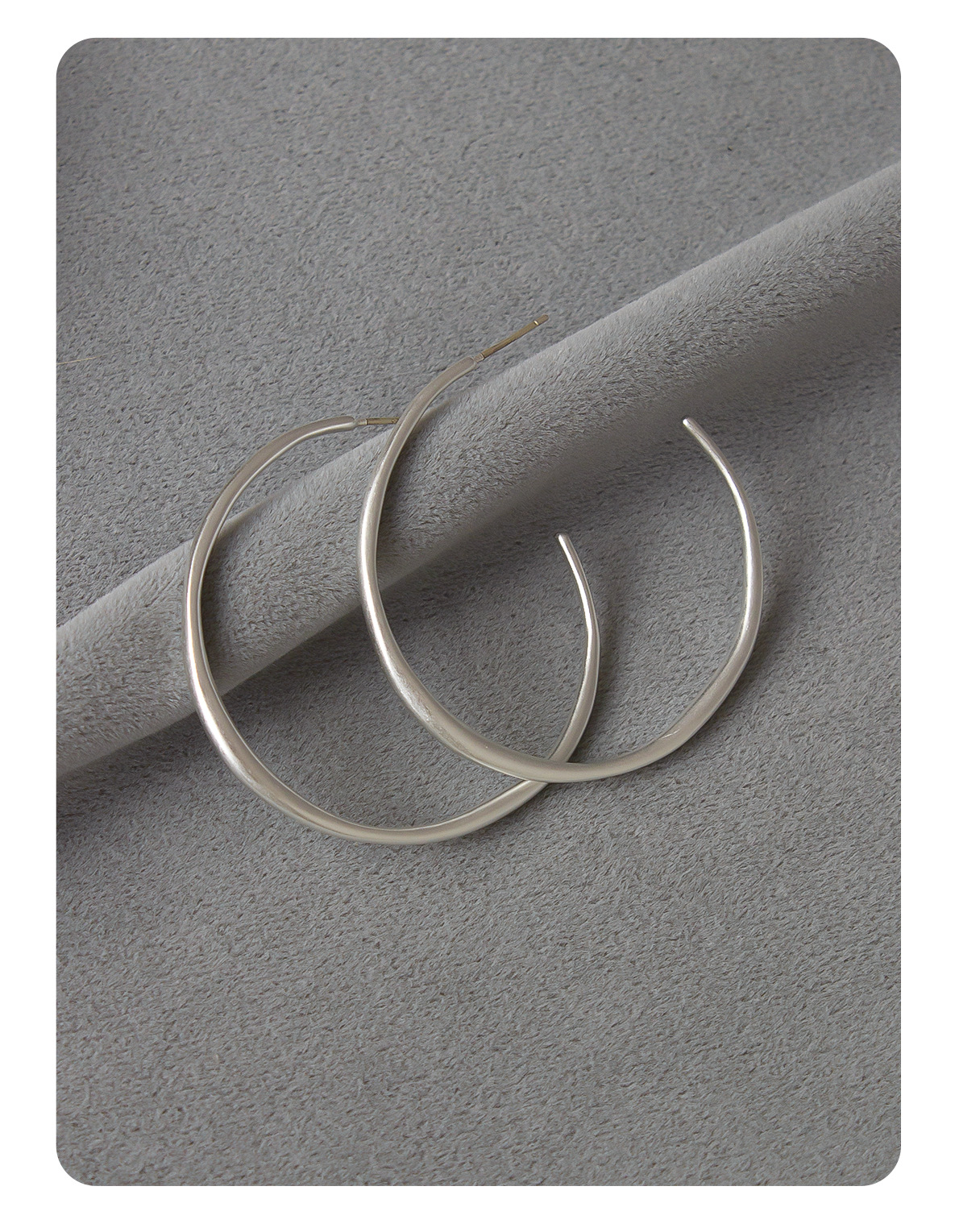 不规则大耳圈 KM新款电镀银欧美简约光面素圈耳饰圆形大圈耳环详情5