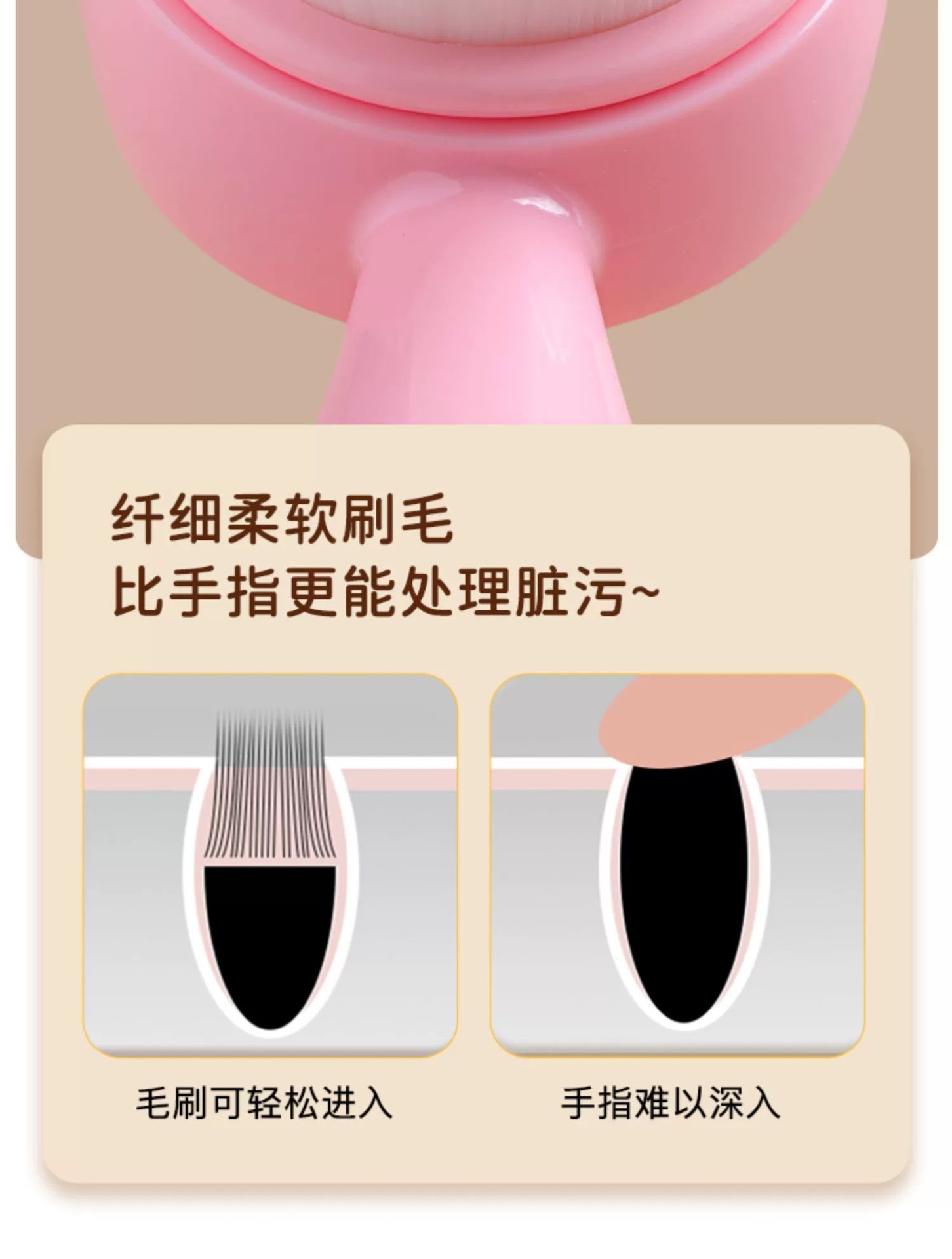 Silicone double-sided facial cleansing brush, soft bristle facial cleansing device, suitable for both men and women, manual massage for deep cleansing of facial pores pic 13