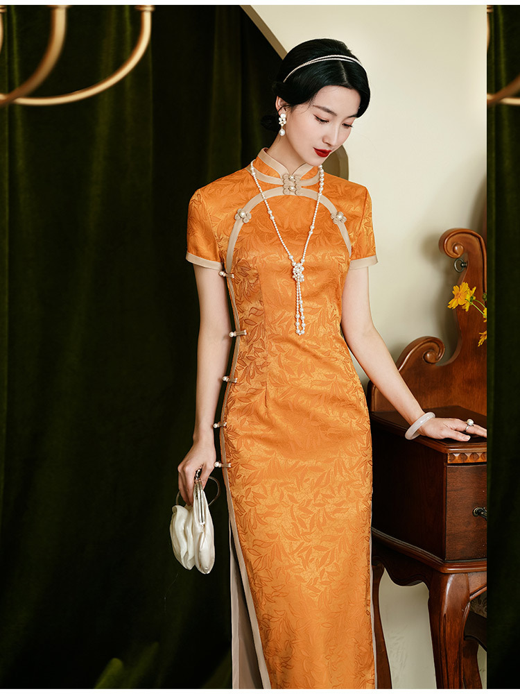 National trend cheongsam for women, Republic of China couple battle robes, Mongolian robes, slimming design sense pic 3