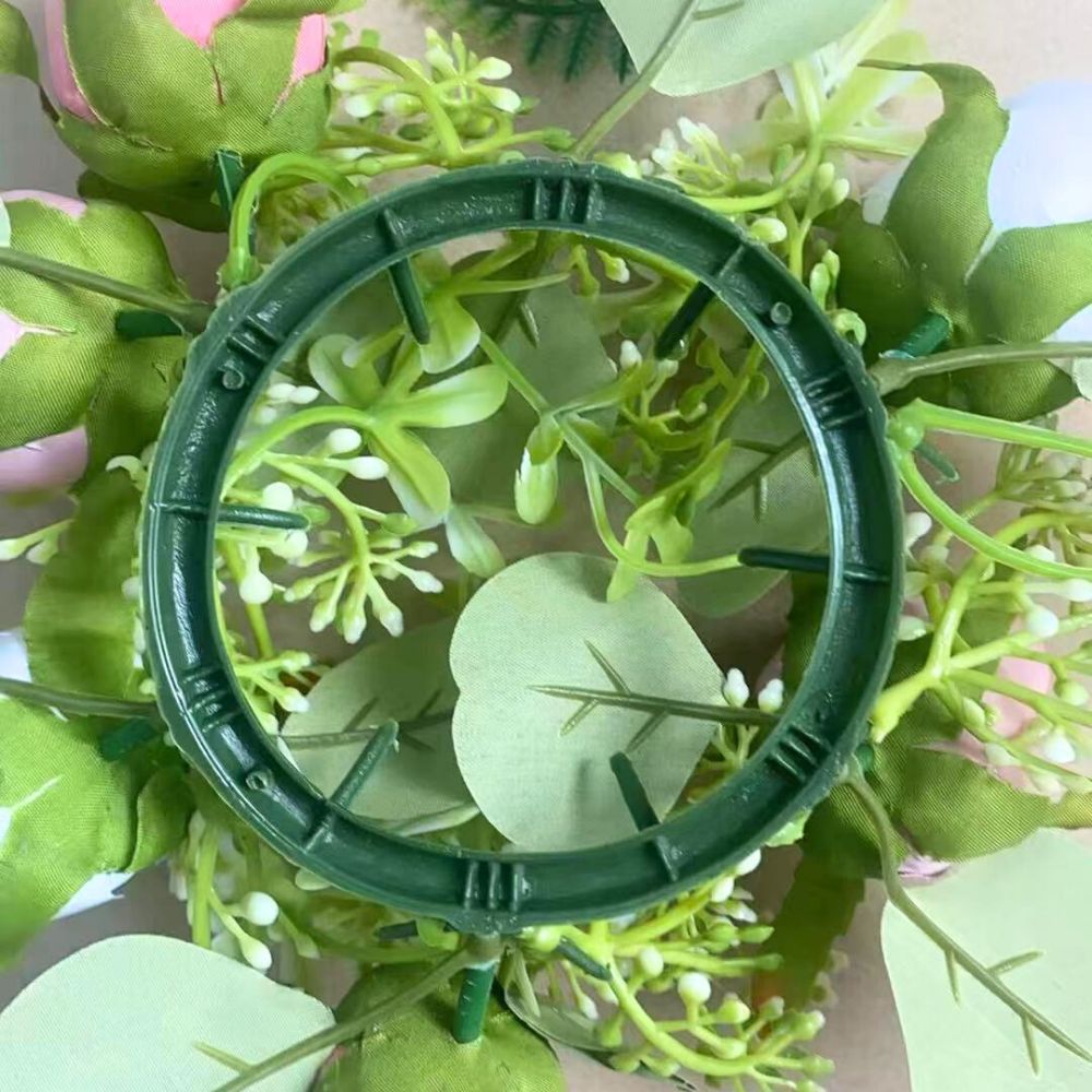 仿真圣诞花环10CM圣诞圈圣诞节万圣节烛台花环装饰塑料圈配件详情6