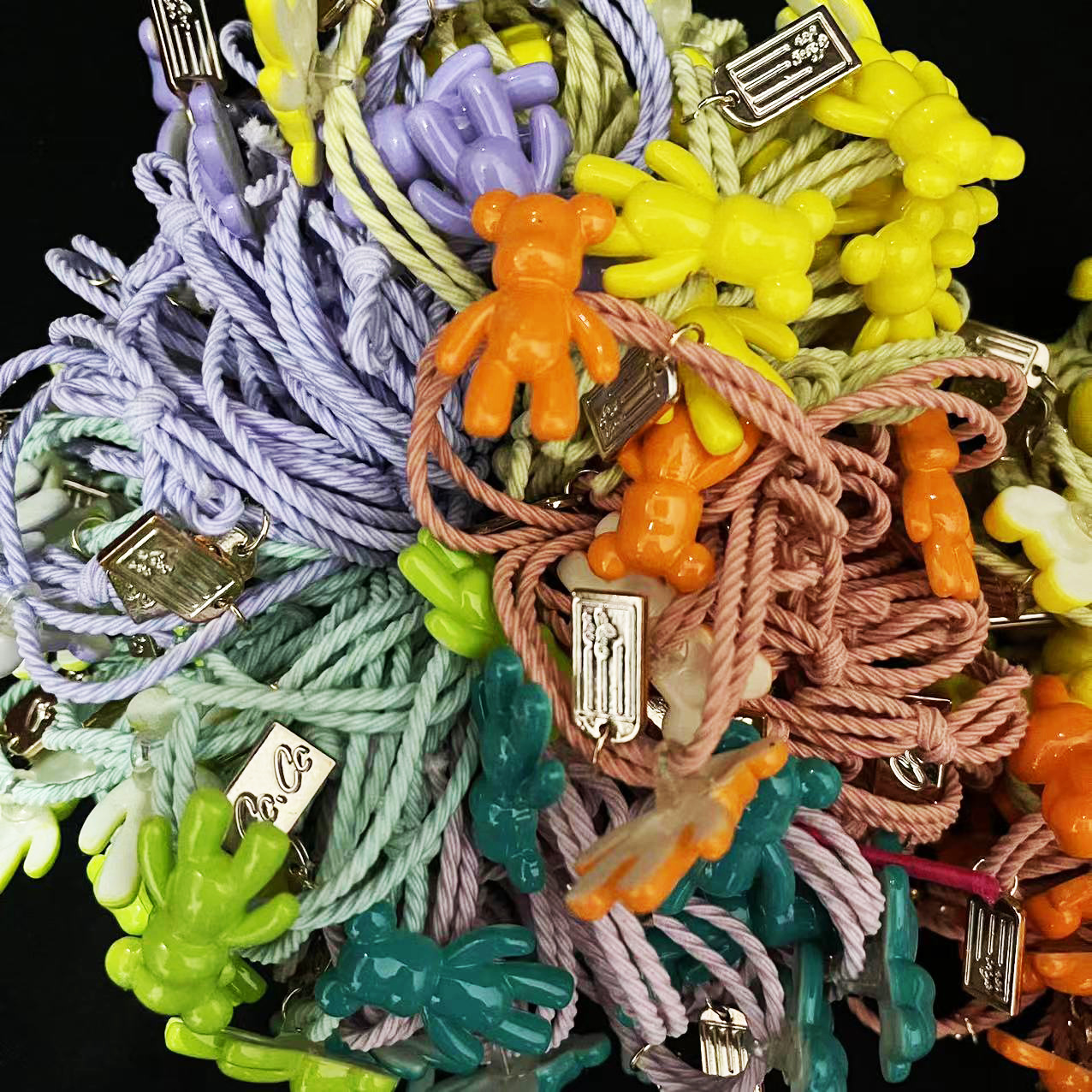 No. 37 Hair tie Bear tag 100 yuan per bundle, one-yuan store bear hair tie bear rubber band one-yuan accessory supply, special batch one-yuan hair tie hair rope pic 1