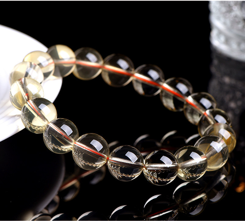 久雅水晶 天然7A级黄水晶散珠 圆珠黄水晶半成品 DIY饰品 批发详情5