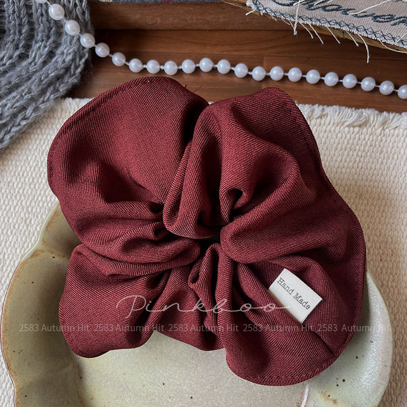 New Angolan red checkered hair band, handcrafted fabric, high-elasticity girl bun hair band, high top of the head hair band for girls pic 5