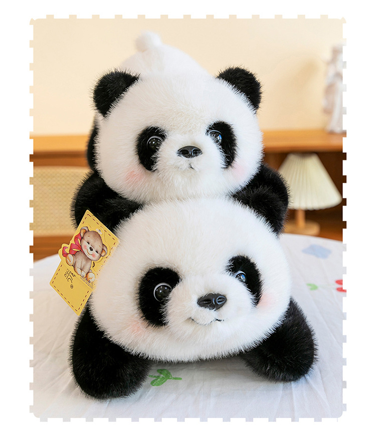 趴姿泡泡熊猫公仔动物园动物大熊猫国潮毛绒玩具玩偶女生礼物批发详情23