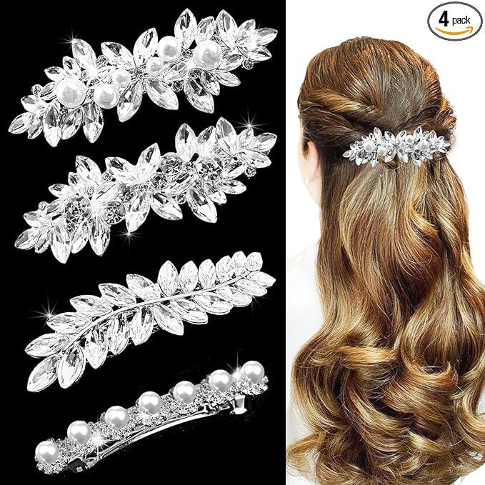 Wholesale of new cross-border elegant and stylish spring clips, alloy hair clips, rhinestone, Korean version of the back of the head ponytail clip headwear pic 37