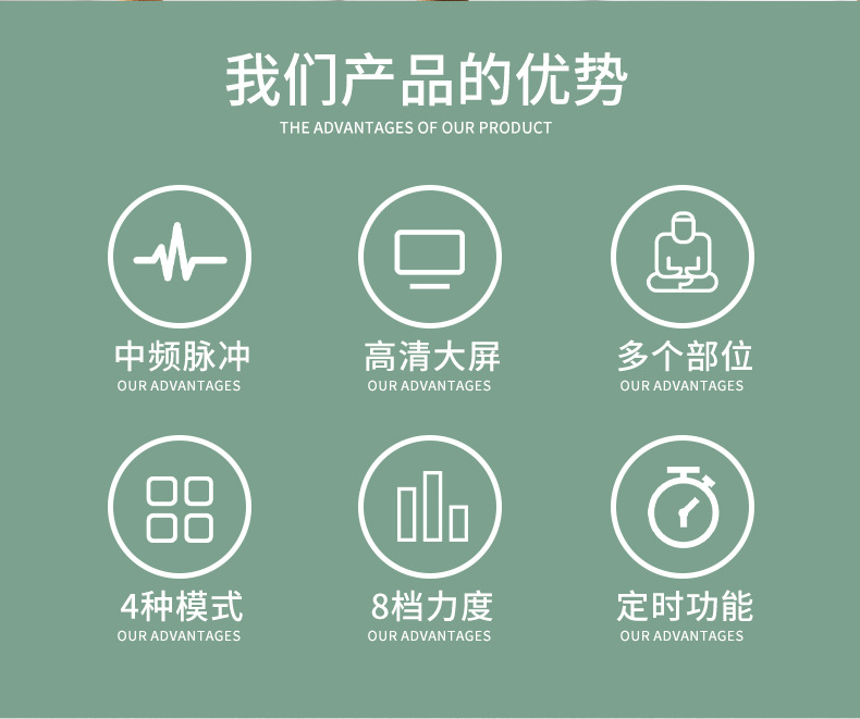 The JR309A Cross-border medium-frequency physiotherapy massage device is a multi-functional digital meridian electronic pulse acupuncture and kneading device for home use pic 2