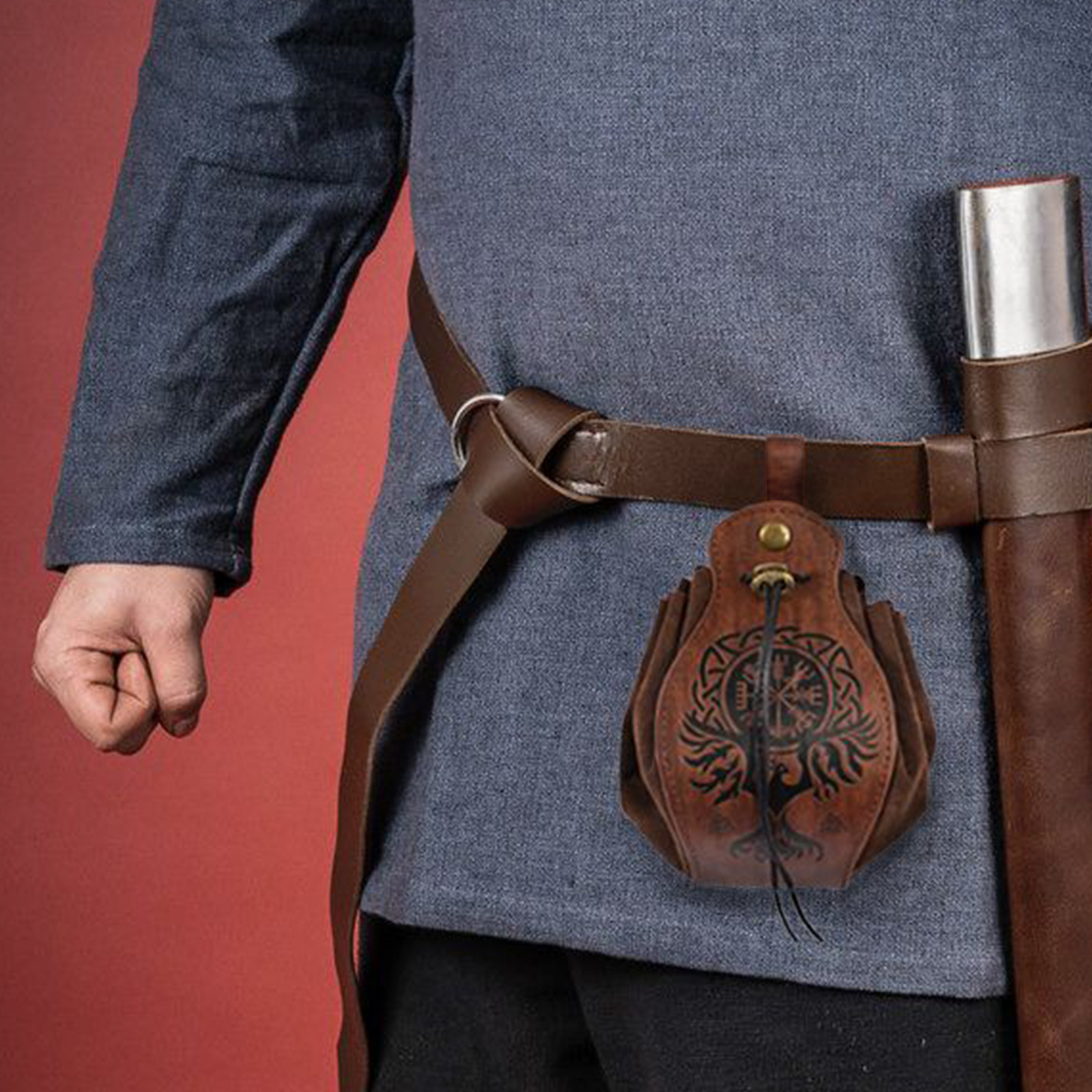 Cross-border multi-platform best-selling Vikings style medieval pocket bags that can be hung with belts, retro waist bags pic 16