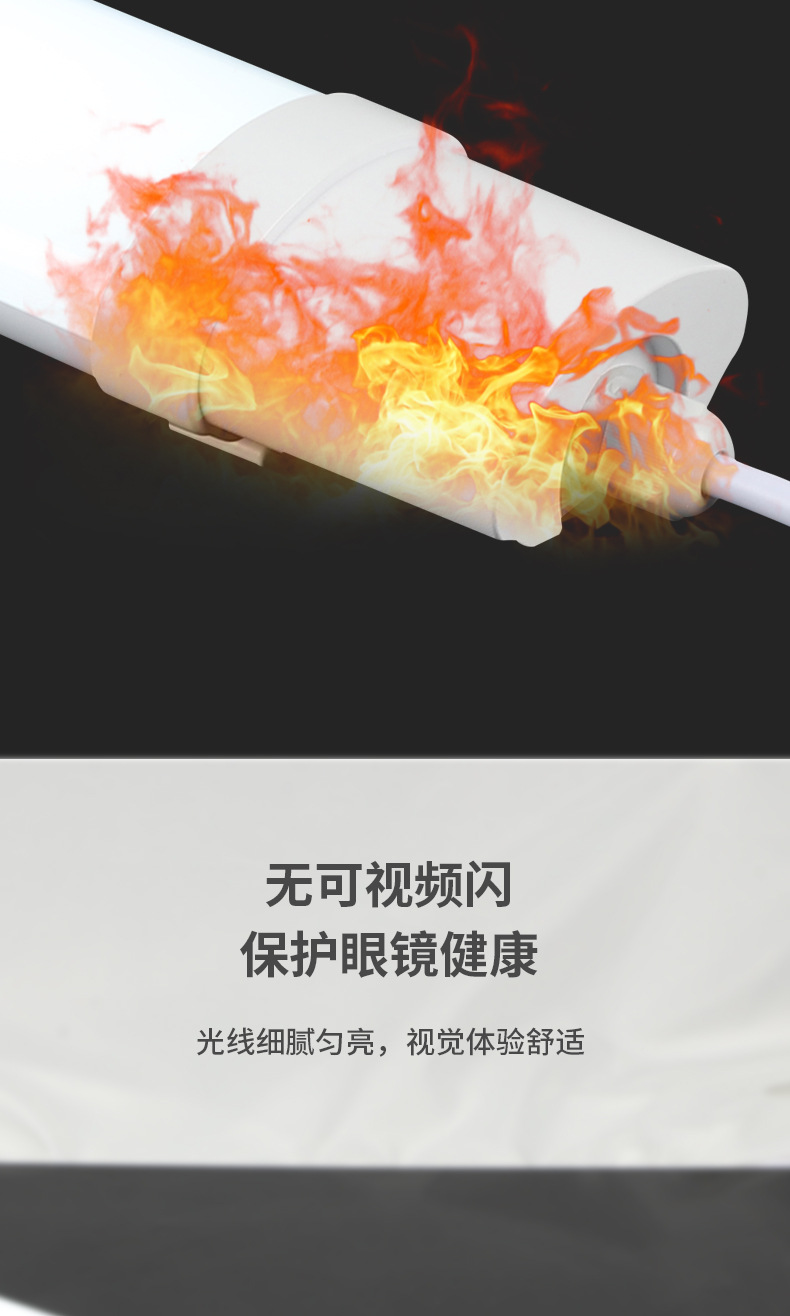 LED three-proof lamp, IP65, outdoor waterproof and moisture-proof, workshop factory, cold storage, bathroom, long strip lamp, ultra-bright lighting tube pic 12