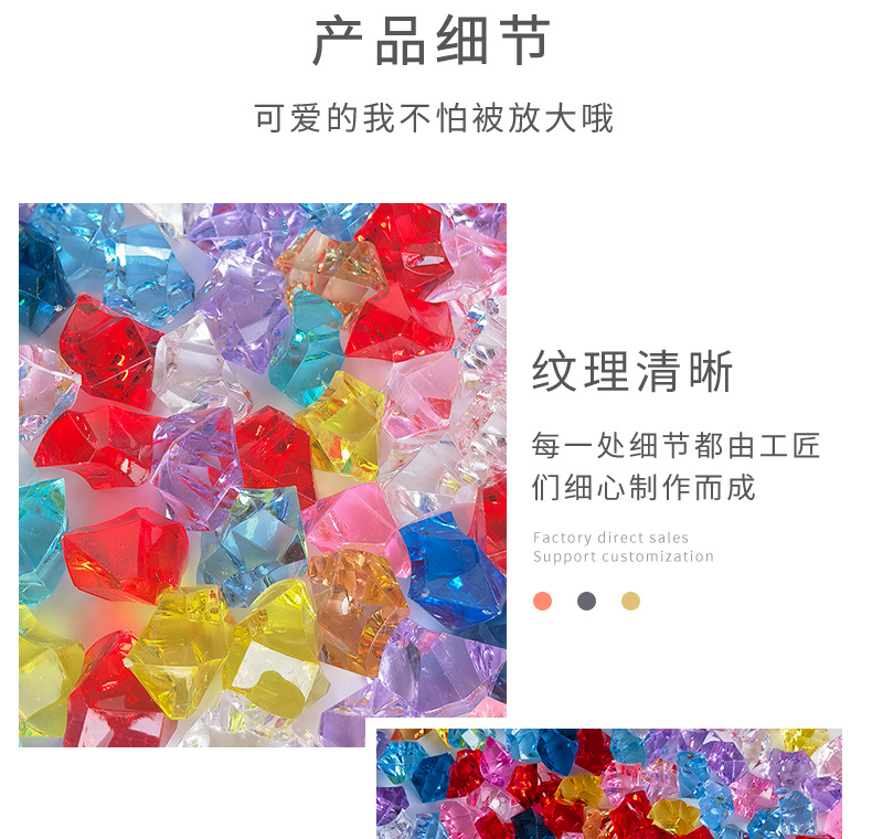 仿真假冰块塑料石透明亚克力水晶石彩色晶瓷画散珠饰品配件装饰材料详情8