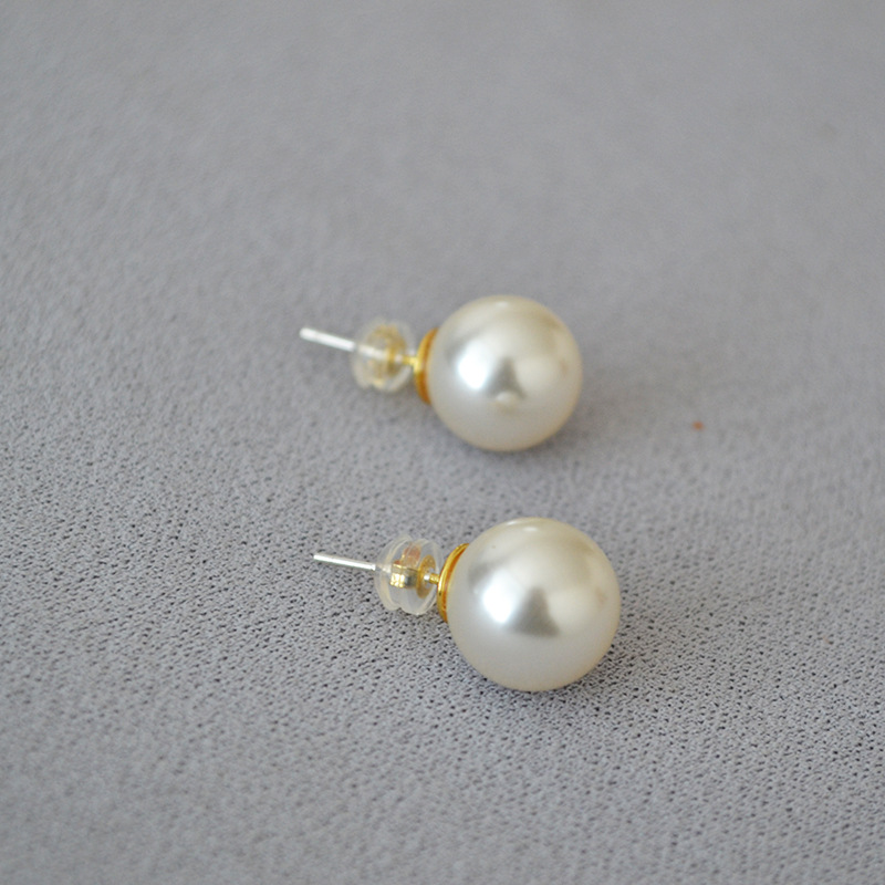 韩国Fever高亮仿家水晶珍珠650色号925银针简约耳钉耳饰女详情6