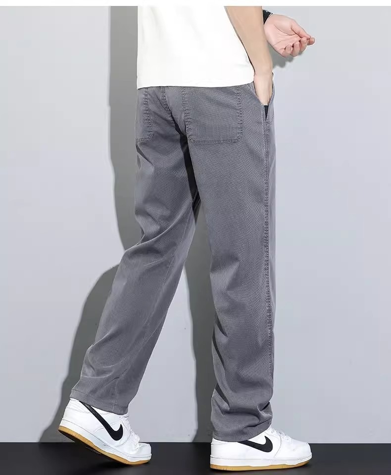 工装裤子男款直筒宽松弹力松紧腰长裤夏季薄款休闲裤男耐磨牛仔裤详情8
