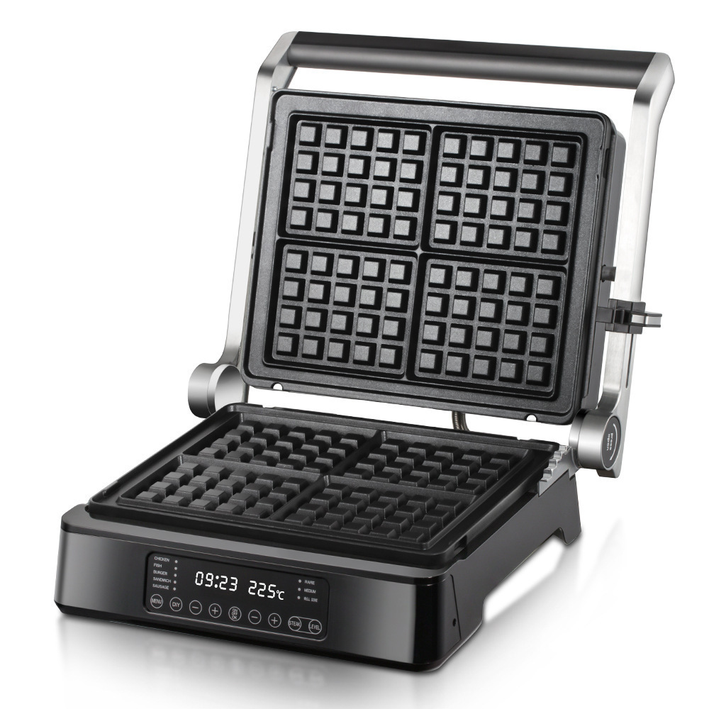 European and British standard cross-border two-in-one steak machine, sandwich machine, waffle machine, detachable intelligent display for breakfast pic 8
