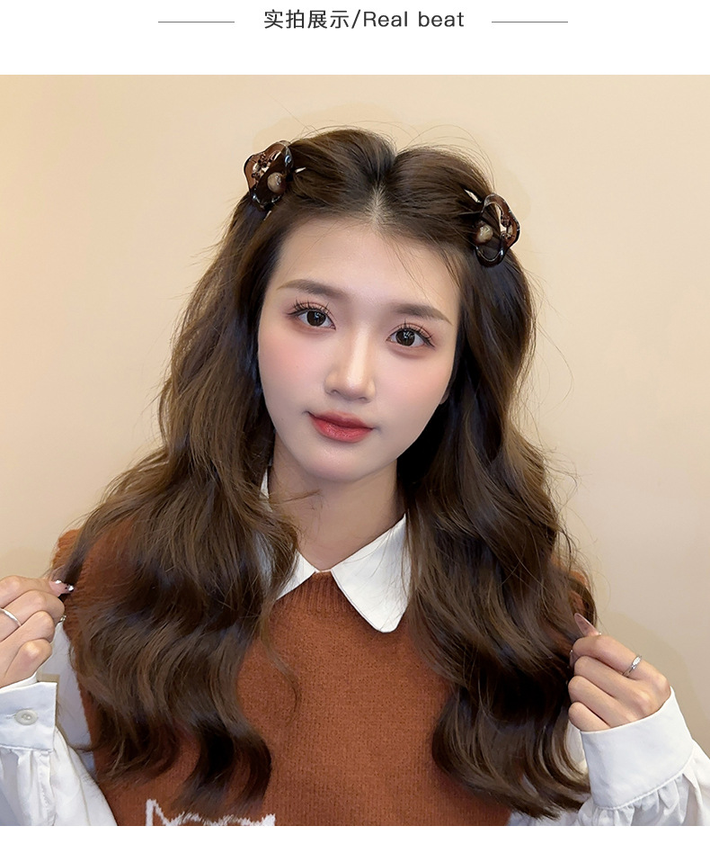 琥珀色云朵小抓夹半扎发发夹边夹侧边迷你刘海夹公主头小夹子头饰详情5