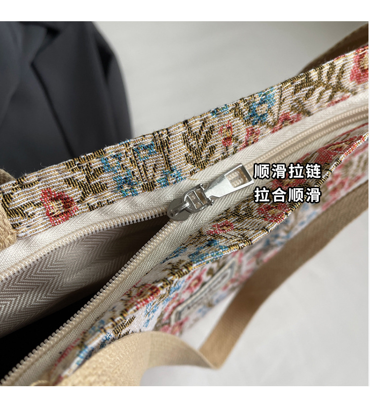 大容量帆布包包2024新款潮时尚百搭单肩手提袋子ins学生上课包女详情2